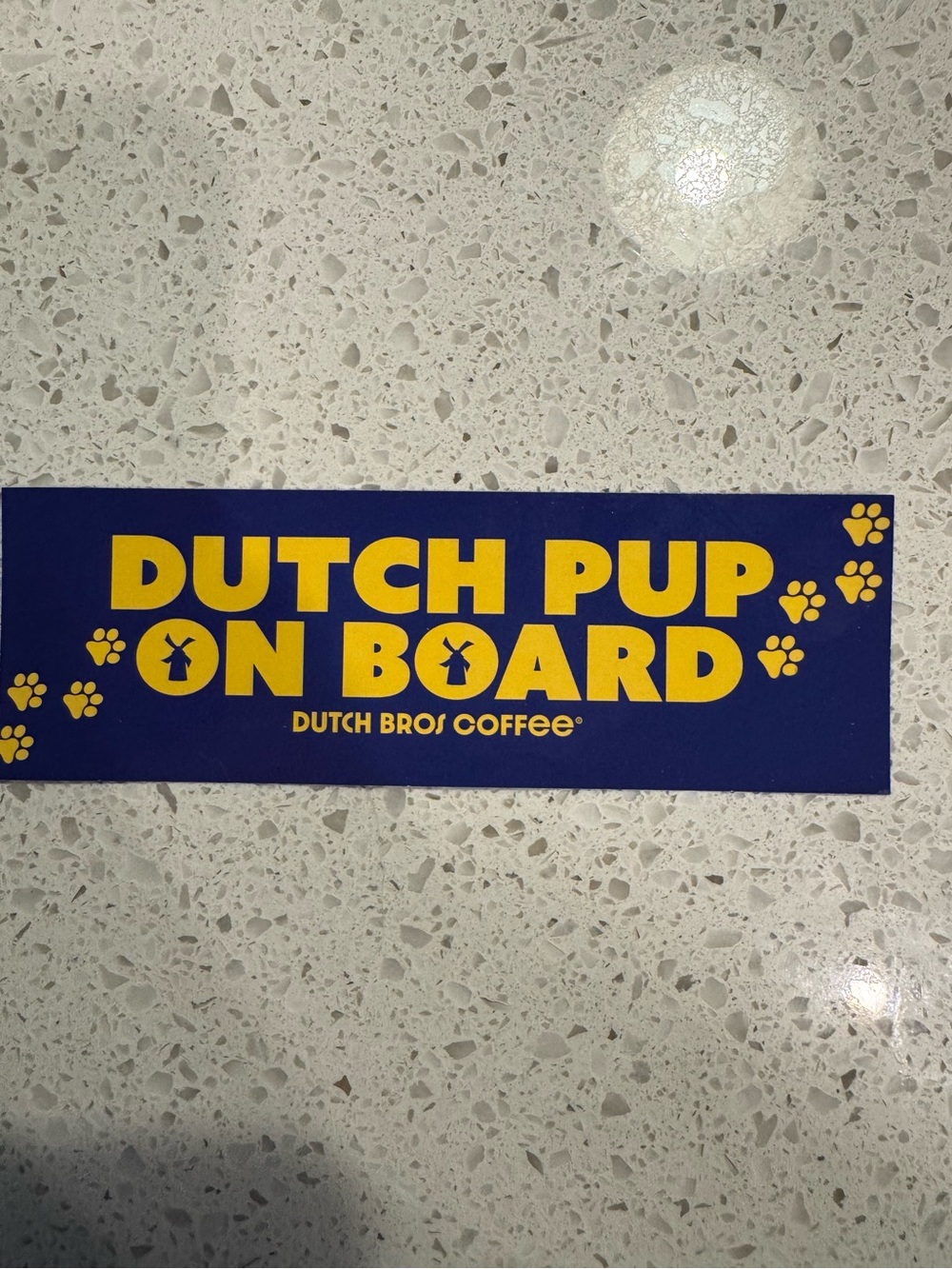 Dutch Bros  Mini Bumper Sticker MAY 2026 "Dutch Pup On Board" Dutch Sticker